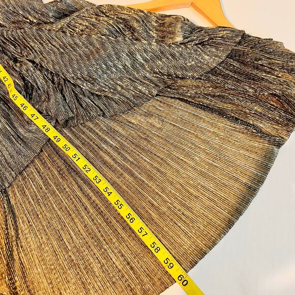 Banana Republic Metallic Sleeveless Hi Low Maxi Dress Size 8 Gold Brown - Picture 9 of 10